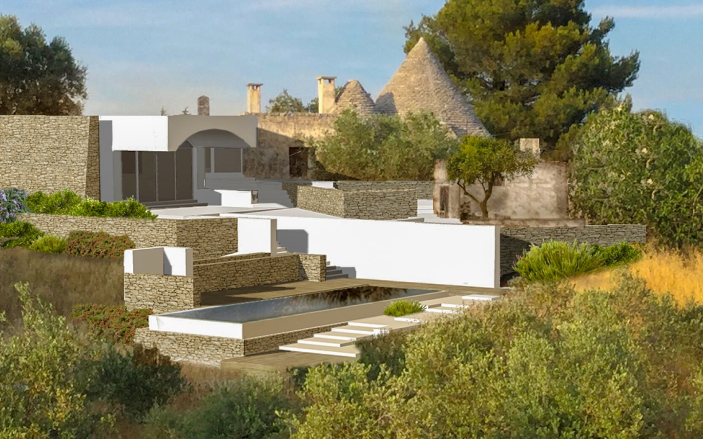 Typische Villa in Trulli mit Pool